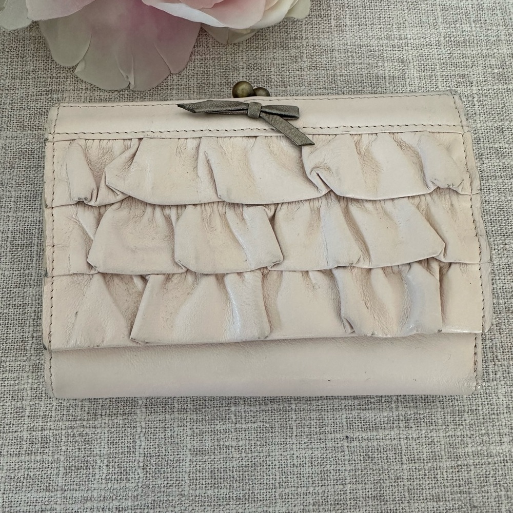 Anthropologie Pale Pink Ruffle Wallet